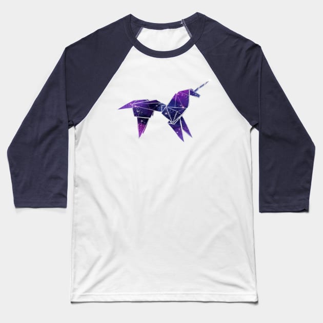 Origami Unicorn Baseball T-Shirt by ProfessorBees